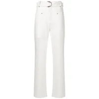 alcaçuz pantalon droit à taille ceinturée - blanc