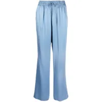 loulou studio pantalon en soie à taille haute - bleu