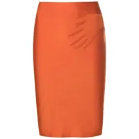 adriana degreas jupe embossée à taille haute - orange