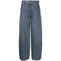 haikure jean ample à taille haute - bleu