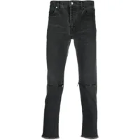 undercover jean zippé à bords francs - noir