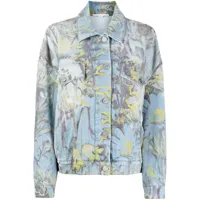 stella mccartney veste en jean rewild flora - bleu