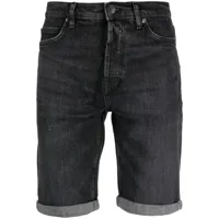 hugo short en jean à patch logo - noir
