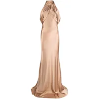 rachel gilbert robe longue audrey à dos-nu - rose