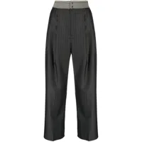 jnby pantalon à taille contrastante - gris