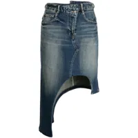 jnby jupe en jean à design asymétrique - bleu