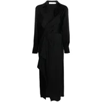 simkhai robe drapée talita à coupe longue - noir