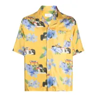 rhude chemise en soie à fleurs - jaune