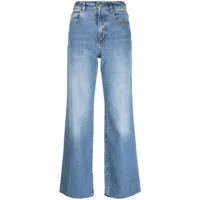 pinko jean ample à effet délavé - bleu