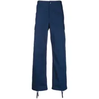 kenzo pantalon droit à poches cargo - bleu