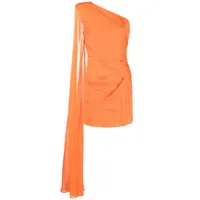 roland mouret robe drapée à une épaule - orange