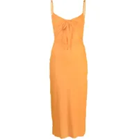 patou robe mi-longue à taille nouée - orange