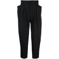 noir kei ninomiya pantalon de tailleur à détails plissés