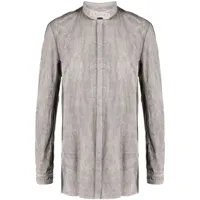 boris bidjan saberi chemise en coton à col montant - gris