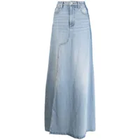 cynthia rowley jupe longue en jean à fente latérale - bleu