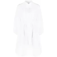 p.a.r.o.s.h. robe-chemise ceinturée à manches longues - blanc