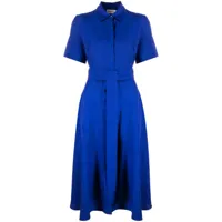 p.a.r.o.s.h. robe-chemise ceinturée à manches courtes - bleu