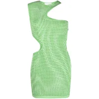 genny robe courte en maille ajourée - vert