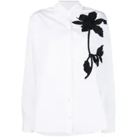 erdem chemise à fleurs brodées - blanc