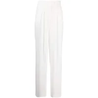 styland pantalon ample à taille haute - blanc