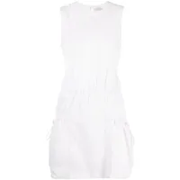 moncler robe courte en coton à design sans manches - blanc