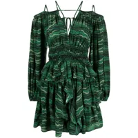 ulla johnson robe courte silvia à épaules dénudées - vert