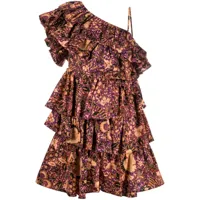 ulla johnson robe courte à design superposé - violet