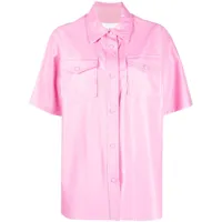stand studio chemise oversize à manches courtes - rose