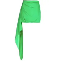 gauge81 minijupe drapée en soie - vert
