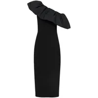 rebecca vallance robe mi-longue after hours à design à une épaule - noir