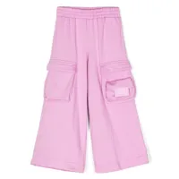 fendi kids pantalon de jogging ample en coton biologique - violet