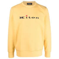 kiton sweat à logo imprimé - jaune