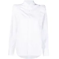 noir kei ninomiya chemise en coton à manches bouffantes - blanc