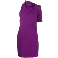 sportmax robe courte à une épaule - violet
