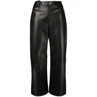 drome pantalon ample en cuir à taille haute - noir