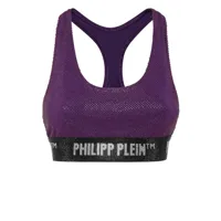 philipp plein soutien-gorge strassé à dos nageur - violet