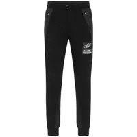 plein sport pantalon de jogging en coton mélangé à patch logo - noir