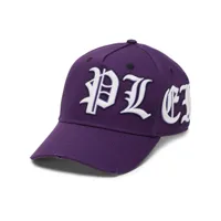 philipp plein casquette en coton à logo brodé - violet
