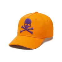 philipp plein casquette en coton à logo brodé - orange