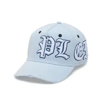 philipp plein casquette en coton à logo brodé - bleu
