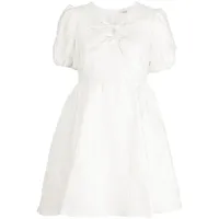 b+ab robe courte à motif en jacquard - blanc
