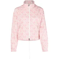 moncler veste zippée à logo imprimé - rose