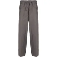 kenzo pantalon droit à patch logo - gris