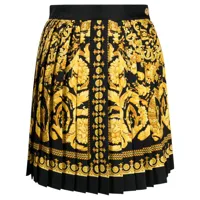 versace jupe plissée à imprimé baroque - noir