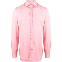 isaia chemise à col italien - rose