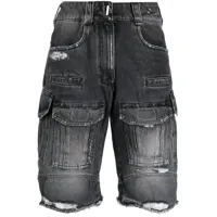givenchy short en jean à poches multiples - noir