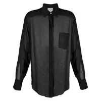 forte forte chemise en soie mélangée à effet transparent - noir