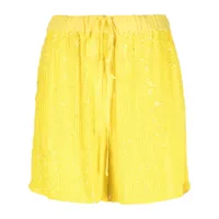 p.a.r.o.s.h. short à sequins brodés - jaune