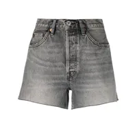 re/done short en jean à taille haute - gris