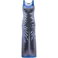 y/project robe longue à design sans manches - bleu